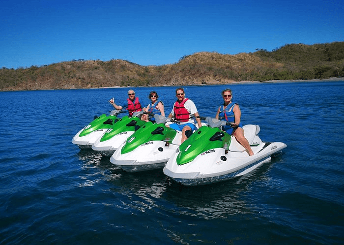 Riders on jet skis at Conchas Lake, New Mexico